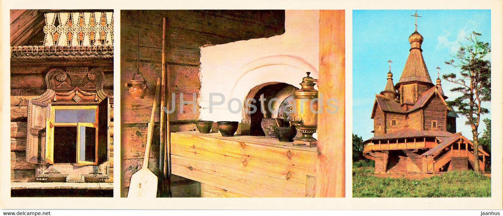 Novgorod - The Vitoslavitsy Museum Reserve of Wooden Architecture - window - church - 1980 - Russia USSR - unused - JH Postcards