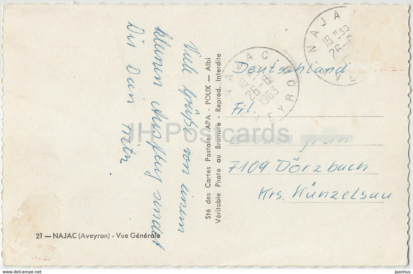 Najac – Vue Generale – 21 – 1963 – Frankreich – gebraucht