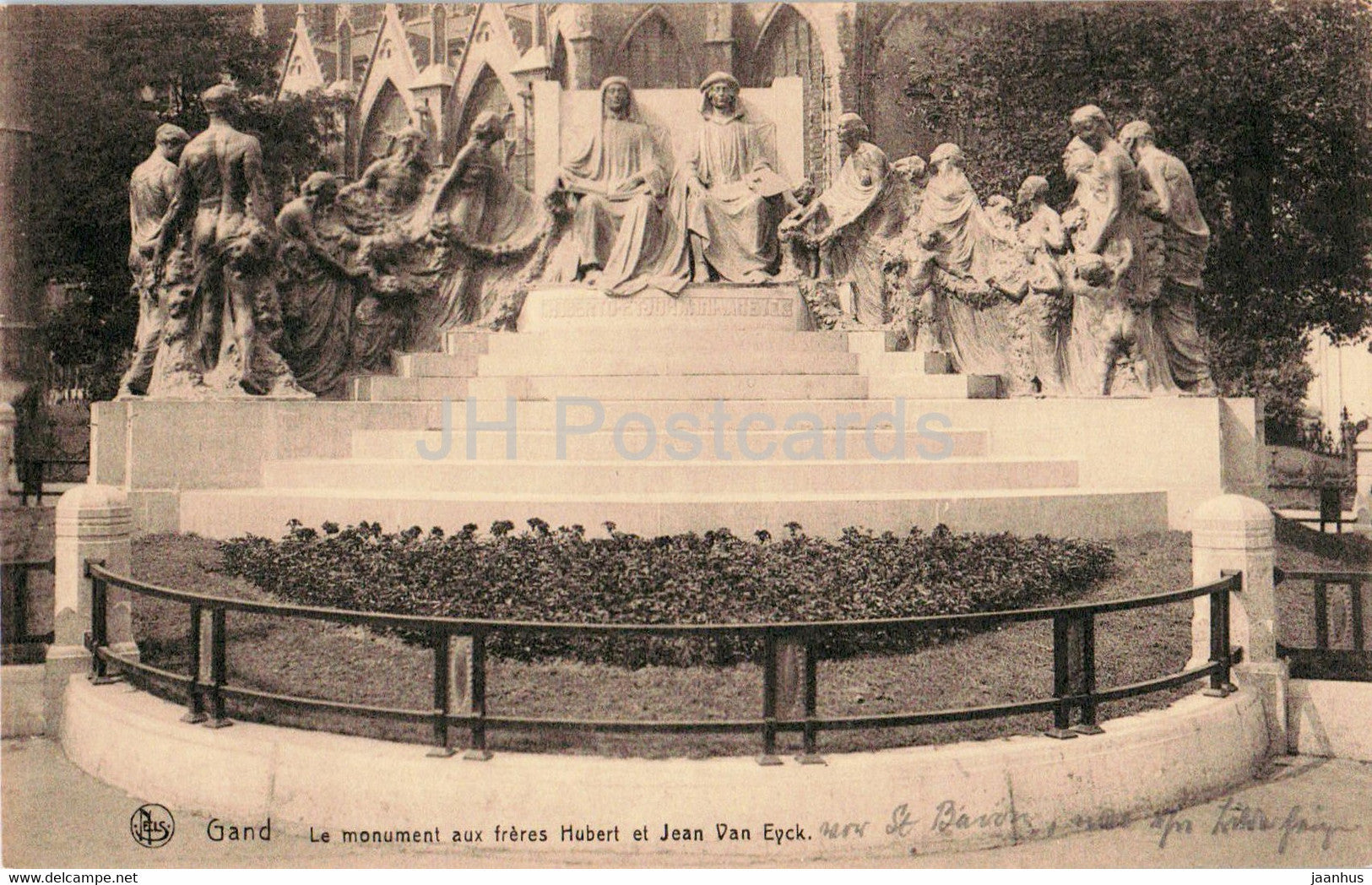 Gand - Gent - Le Monument aux freres Hubert et Jean Van Eyck - 64 - old postcard - Belgium - used - JH Postcards
