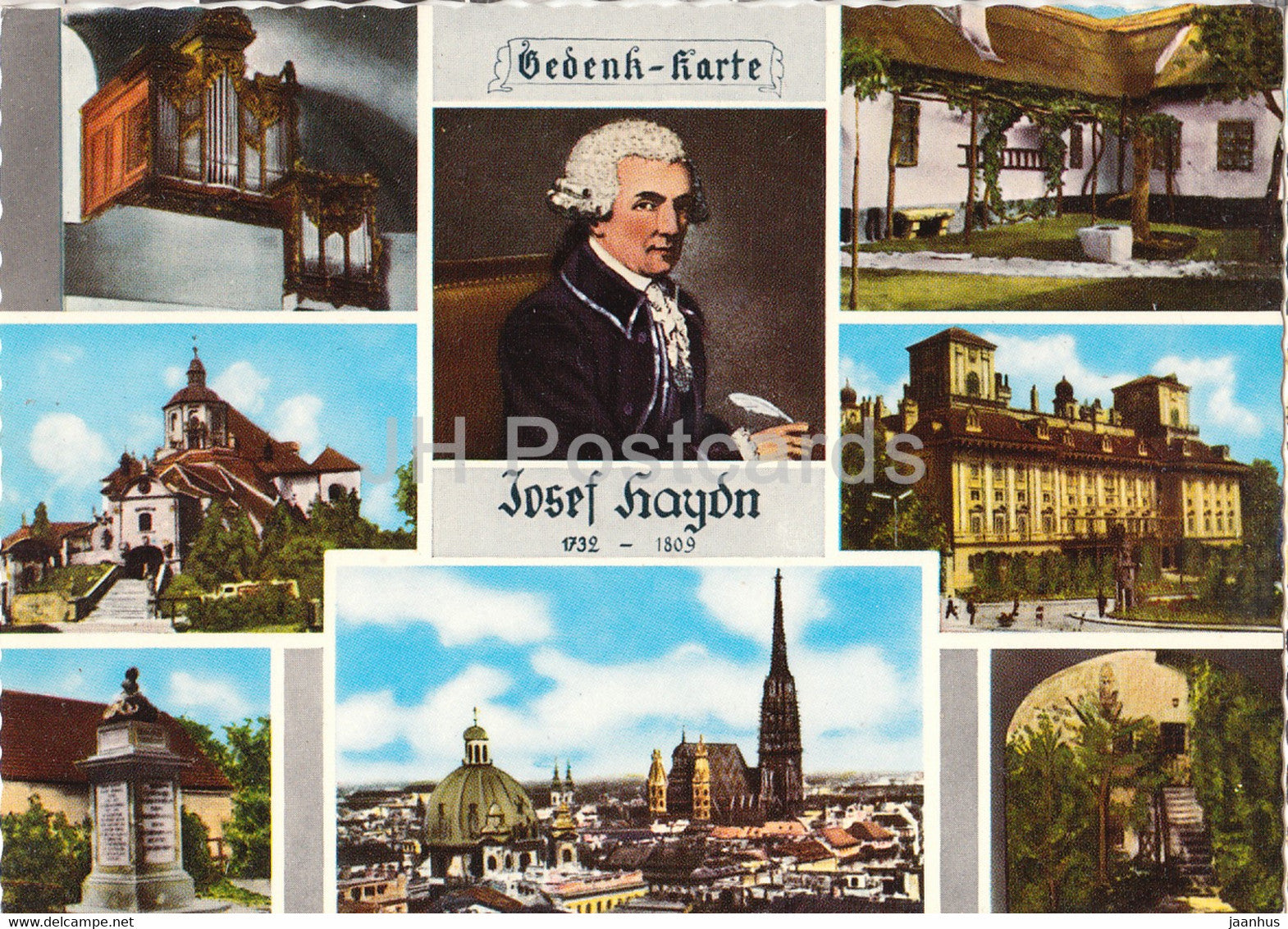 Josef Haydn - Haydn Orgel - Bergkirche - Eisenstadt - Geburtshaus - composer - multiview - Austria - unused - JH Postcards