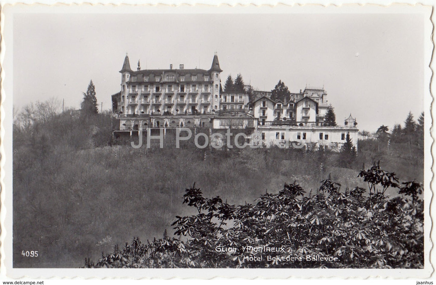Glion - Montreux - hotel Belvedere Bellevue - 4095 - Switzerland - 1958 - used - JH Postcards