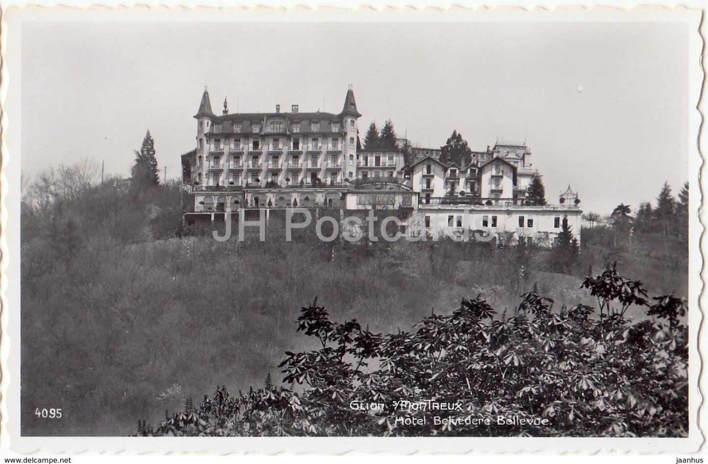 Glion - Montreux - hotel Belvedere Bellevue - 4095 - Switzerland - 1958 - used - JH Postcards