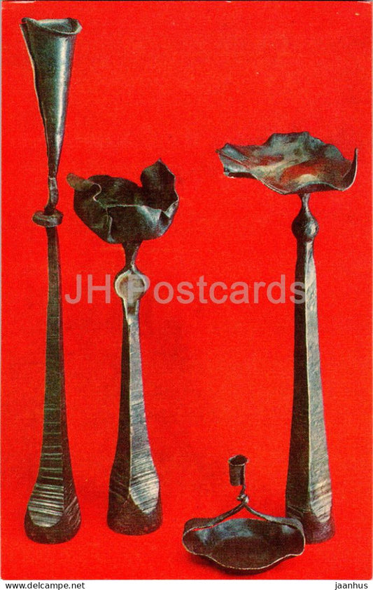 Decorative metal forgings by J. Gustsons - applied art - Latvian art - 1963 - Latvia USSR - unused - JH Postcards