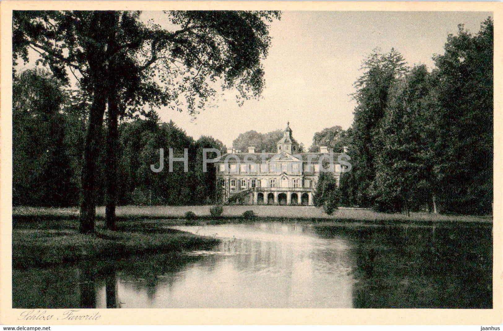 Schloss Favorite bei Baden Baden - castle - old postcard - Germany - unused - JH Postcards