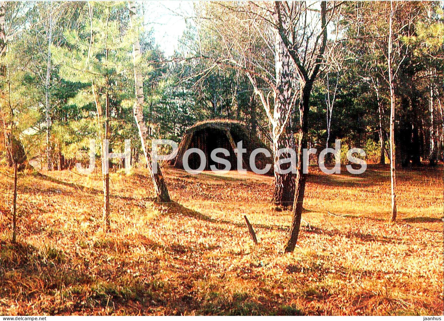 Shushenskoye - Lenin's Siberian Exile - Cabin made of branches at lake Perovo - 1983 - Russia USSR - unused - JH Postcards