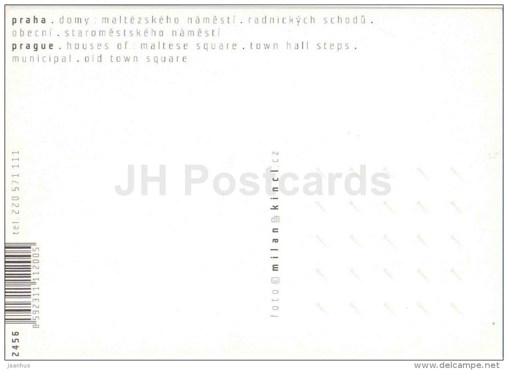 houses - Maltese square - Town hall steps - Old Town Square - Prague - Praha - Czech - unused - JH Postcards