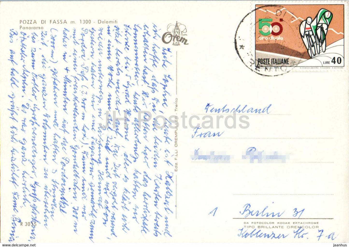 Pozza di Fassa - Dolomiti - Panorama - 1968 - Italy - used