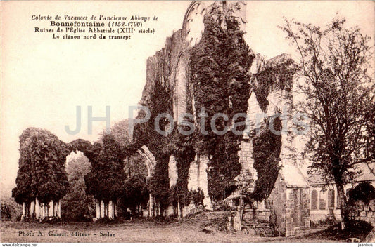 Bonnefontaine - Ruines de l'Eglise Abbatiale - Le pignon nord du transept - old postcard - France - unused - JH Postcards