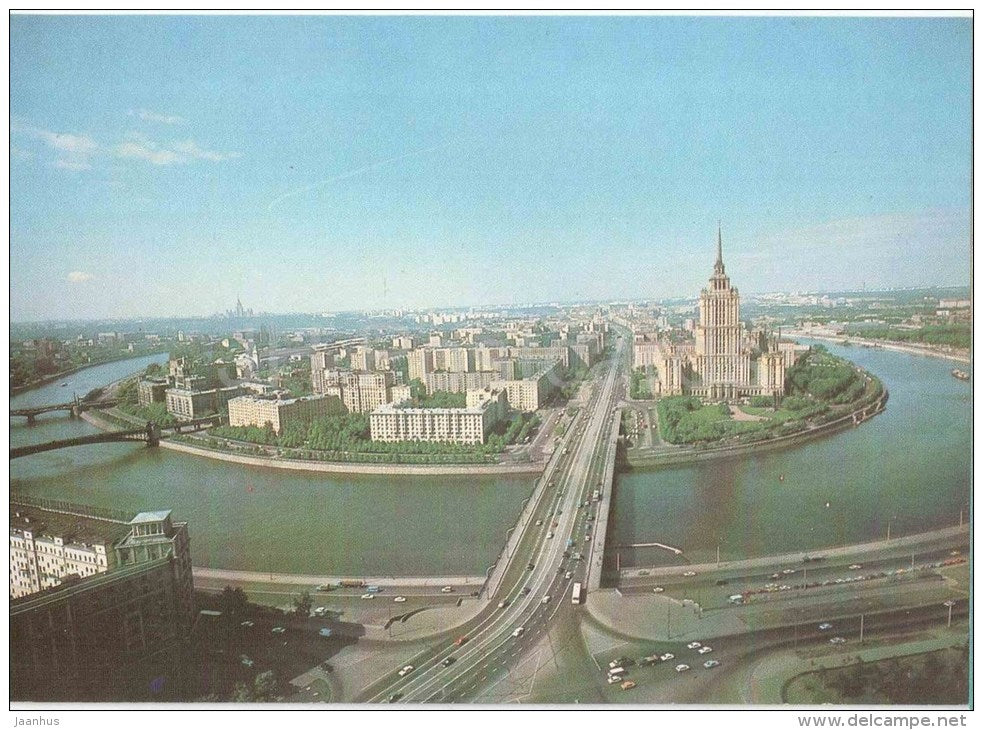 Kutuzov Prospekt - avenue - bridge - Moscow - 1986 - Russia USSR - unused - JH Postcards