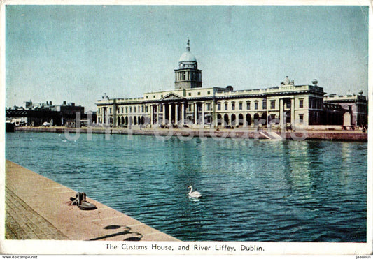 Dublin - The Customs House and River Liffey - 25 - old postcard - 1955 - Ireland - used - JH Postcards