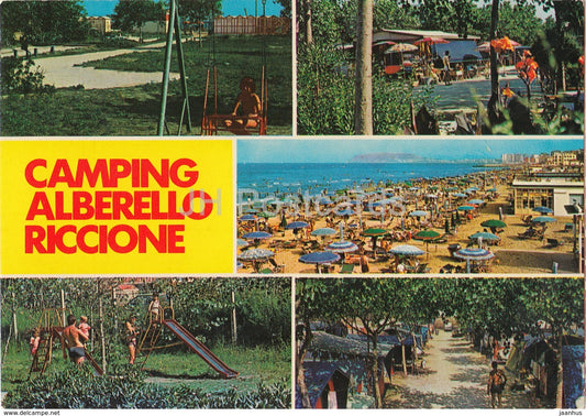 Camping Alberello - Riccione - beach - Italy - 1982 - used - JH Postcards