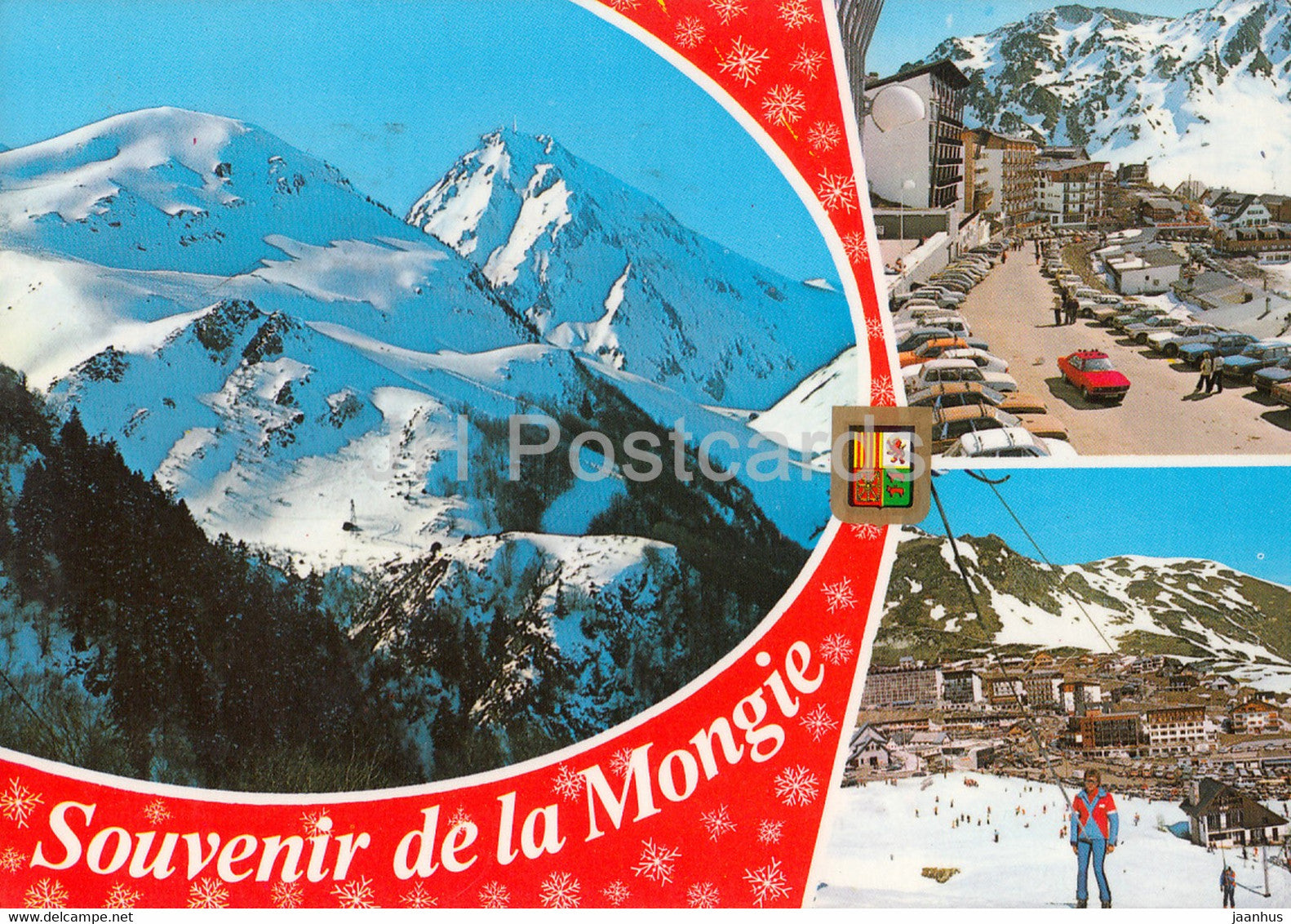 Souvenir de la Mongie - Pic du Midi de Bigorre et la station - multiview - 1984 - France - used - JH Postcards