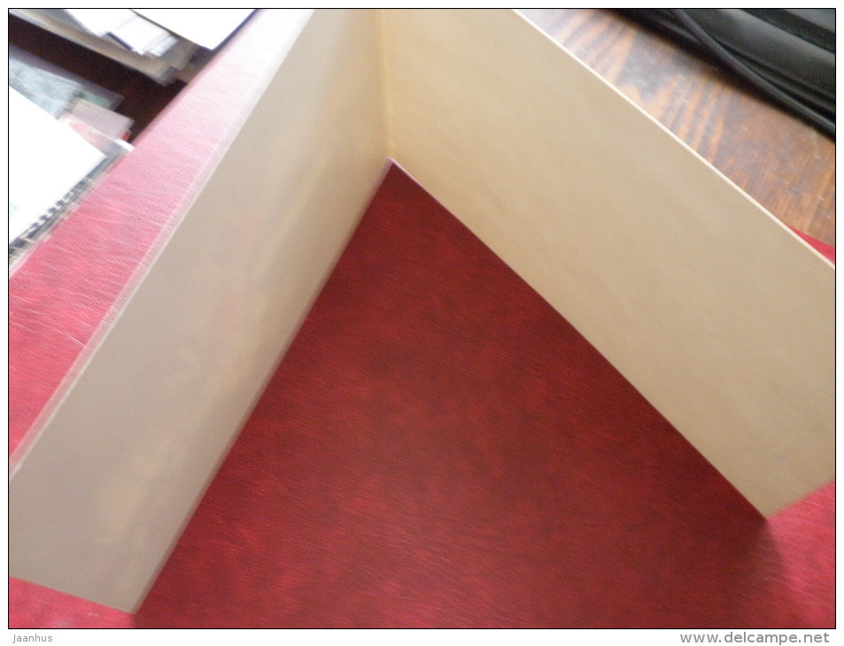 New Year Greeting card - candle - vase - carnation - flowers - 1990 - Estonia USSR - unused - JH Postcards