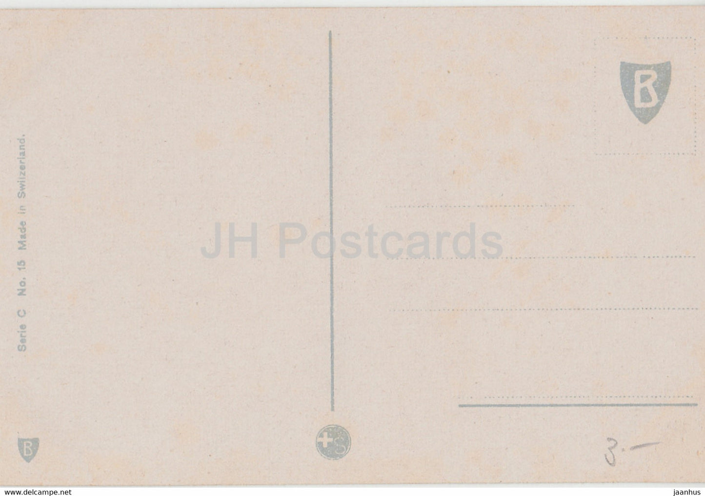 rose orange - fleurs - Série C No 15 - carte postale ancienne - Suisse - inutilisée
