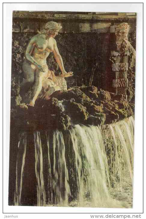 Neva statue - Grand Cascade - Petrodvorets - 1977 - Russia USSR - unused - JH Postcards