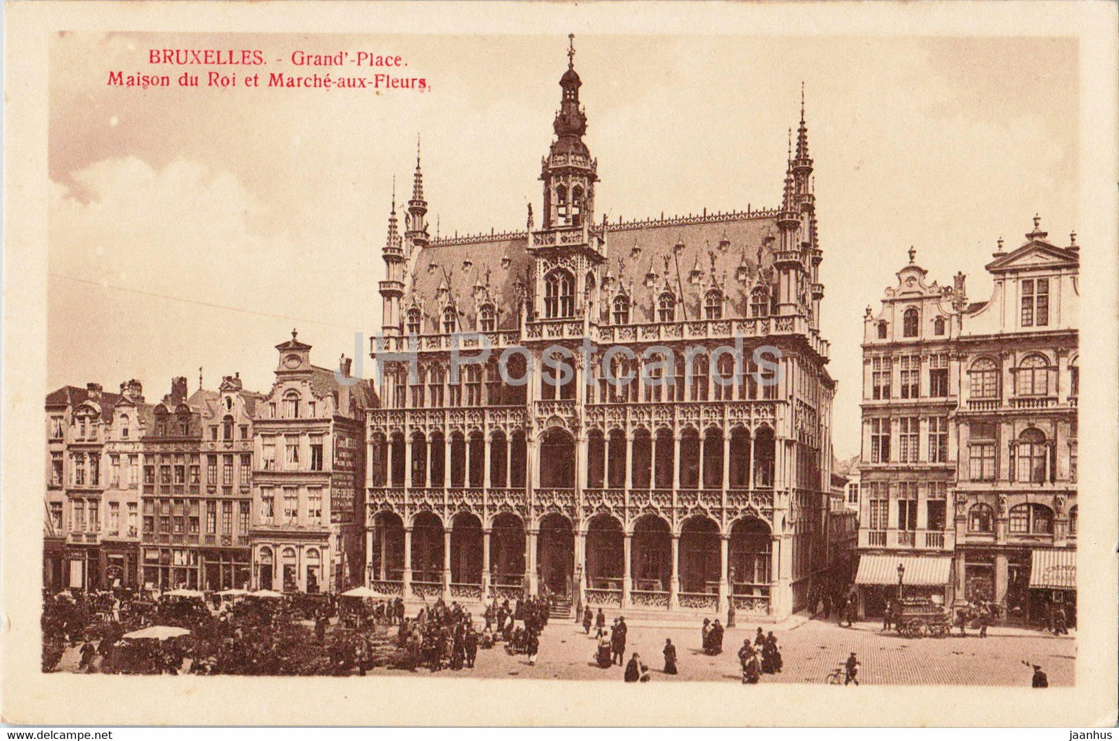Bruxelles - Brussels - Grand Place - Maison du Roi et Marche aux Fleurs - old postcard - Belgium - unused - JH Postcards