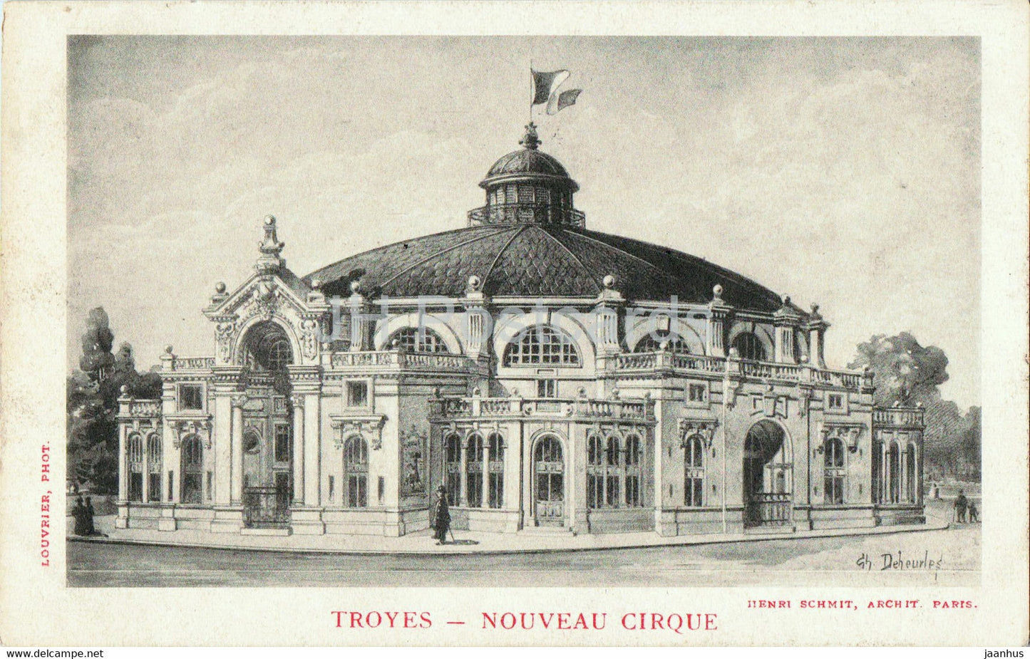 Troyes - Nouveau Cirque - illustration - old postcard - France - unused - JH Postcards