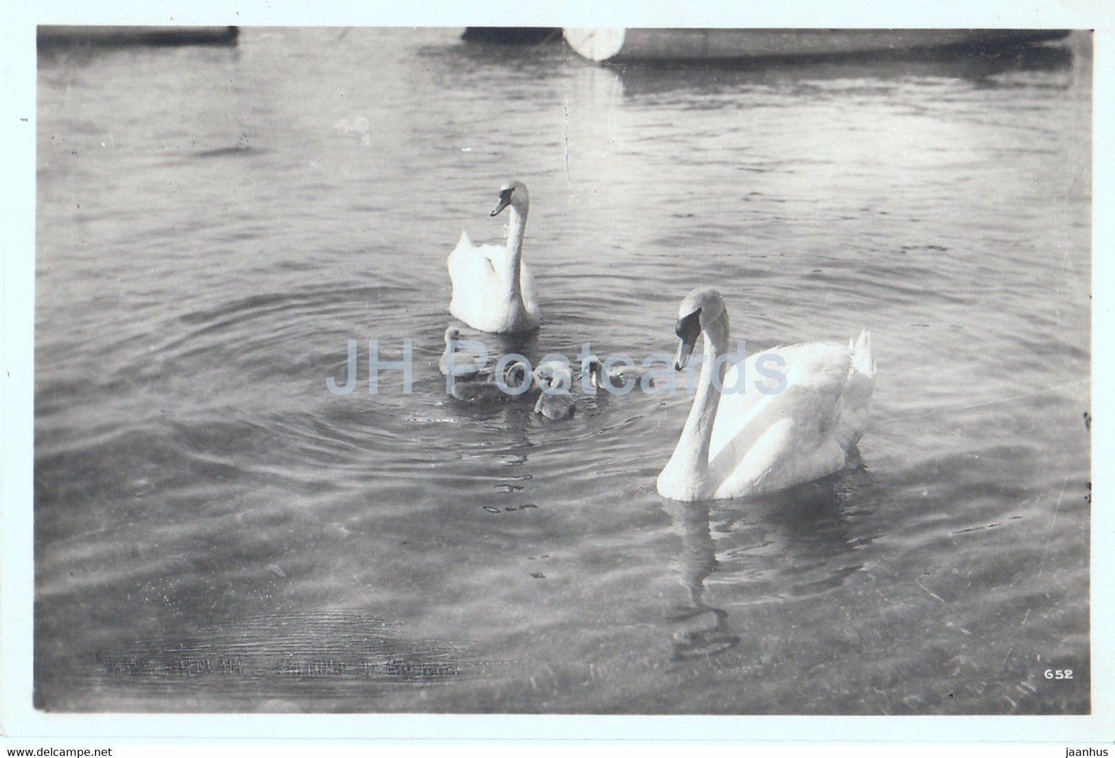 swan - birds - Perrochet 652 - old postcard - Switzerland - 1928 - used - JH Postcards