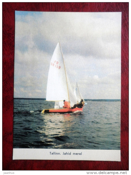 yachts at sea - sailing boat - Tallinn - 1975 - Estonia - USSR - unused - JH Postcards