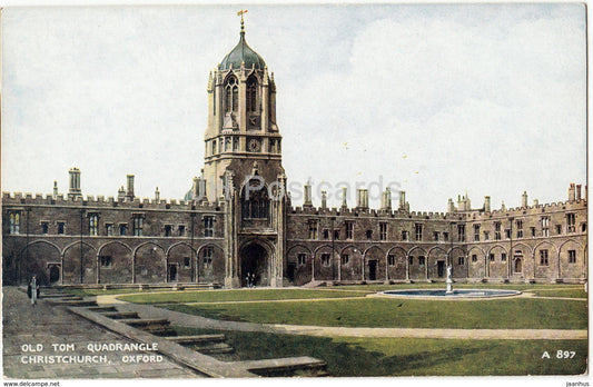 Oxford - Old Tom Quadrangle Christchurch - A 897 - 1952 - United Kingdom - England - used - JH Postcards