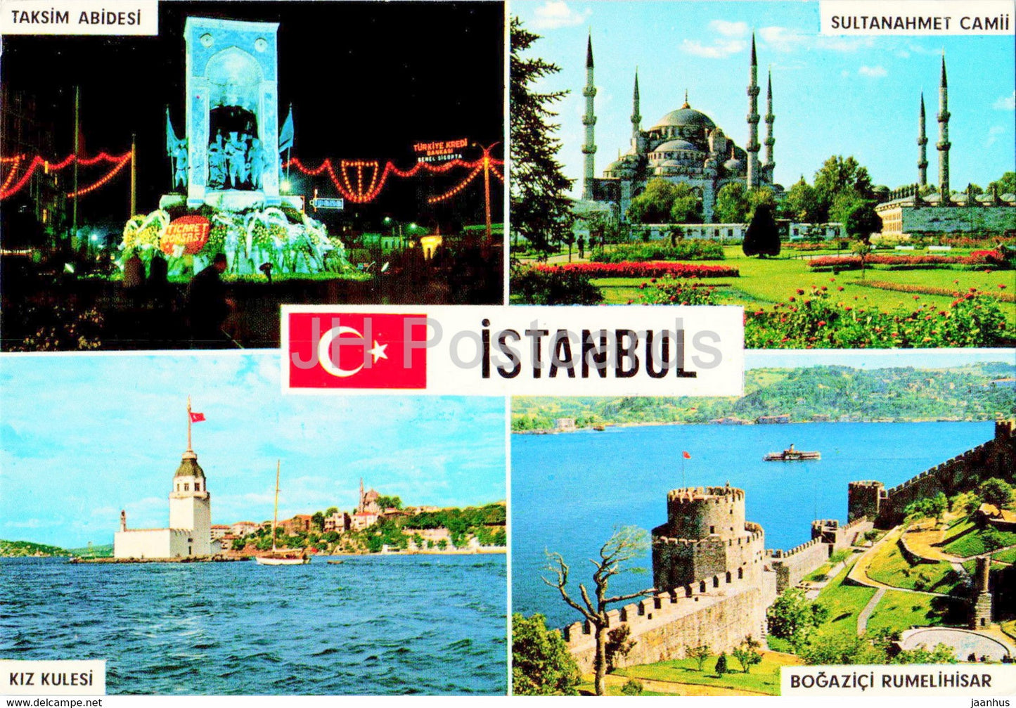 Greetings from Istanbul - Taksim monument - Kiz Kulesi - 80 - Keskin - Turkey - unused - JH Postcards