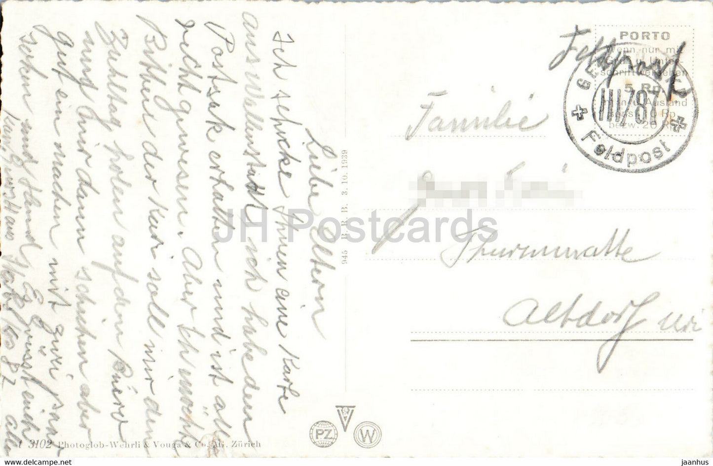Wallenstadt - Kaserne - Feldpost - Militärpost - 3102 - alte Postkarte - Schweiz - gebraucht
