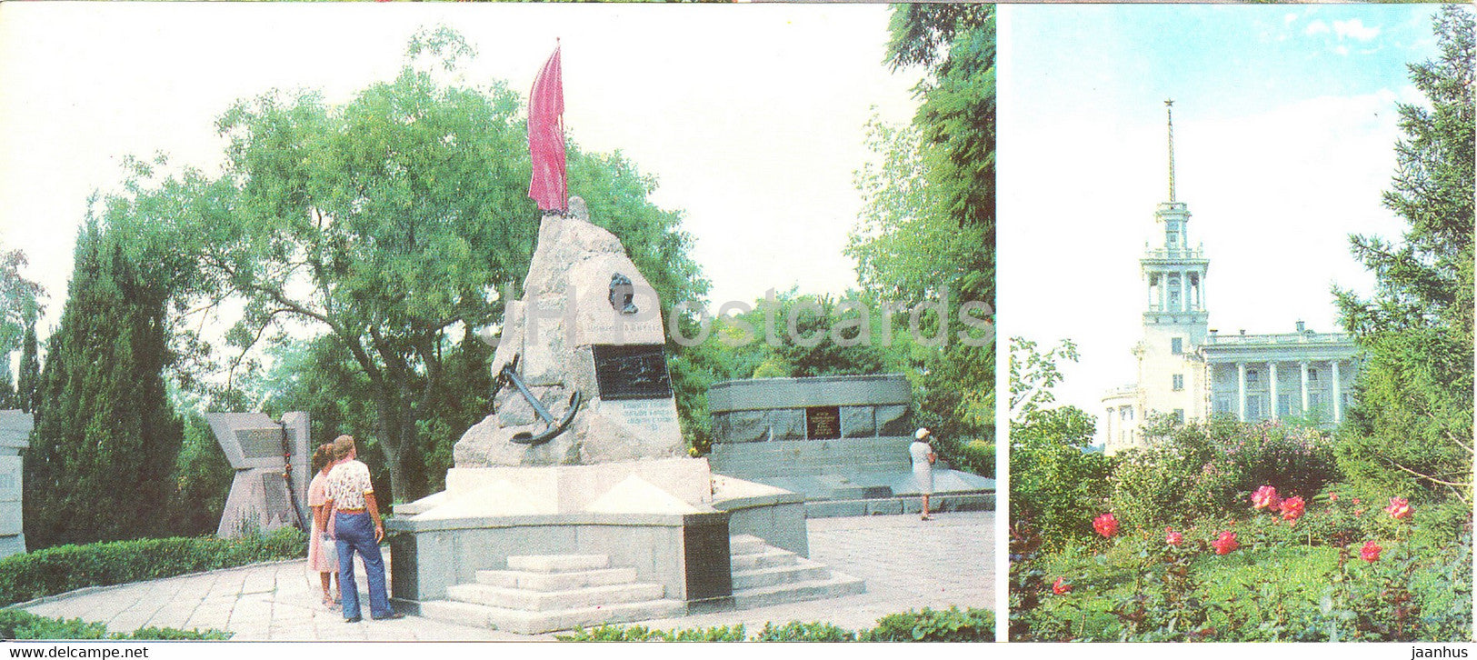 Sevastopol - monument to lieutenant Schmidt - Sailor's Club - Crimea - 1981 - Ukraine USSR - unused - JH Postcards