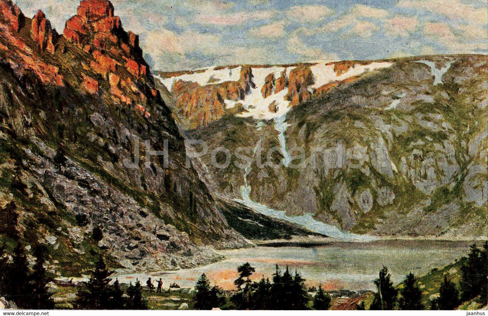 Weisser See - painting by C. Liebich - german art - old postcard - France - unused - JH Postcards