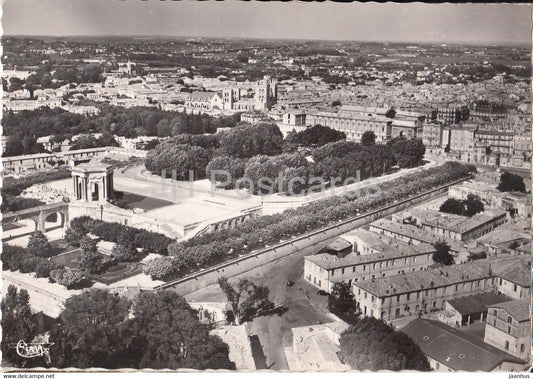 Montpellier - Vue Aerienne - Jardins du Peyrou - garden - France - unused - JH Postcards