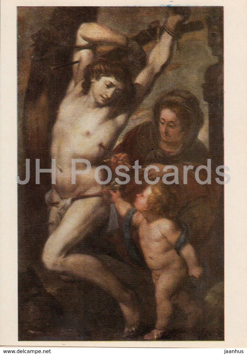 painting by Unknown Artist - St Sebastian - Flemish art - 1974 - Russia USSR - unused
