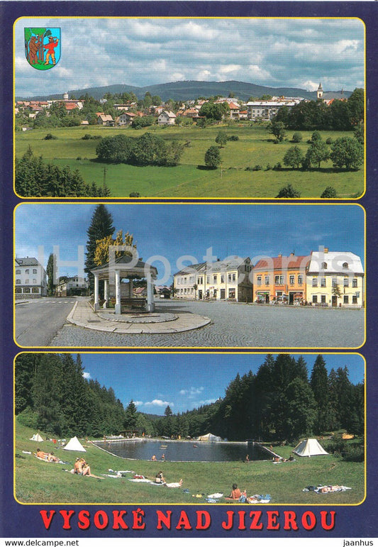 Vysoke nad Jizerou - general view - square - swimming pool - 2000 - Czech Republic - used - JH Postcards