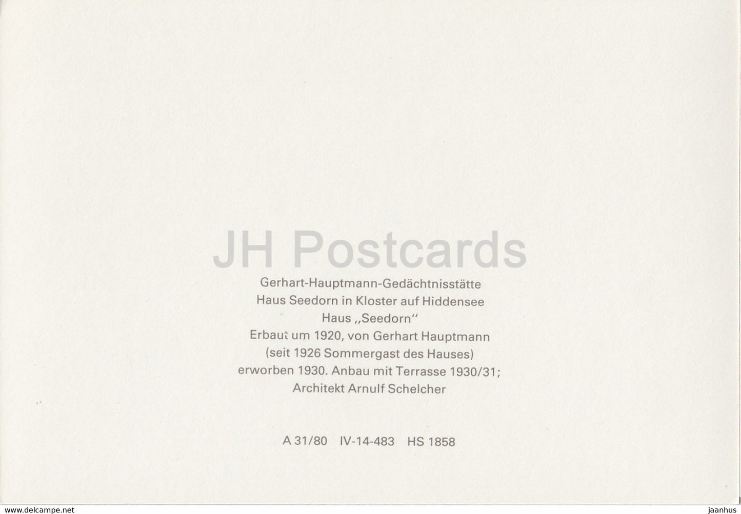 Hiddensee - Haus Seedorn - Gerhart Hauptmann Gedachtnisstatte - memorial - writer - DDR Germany - unused