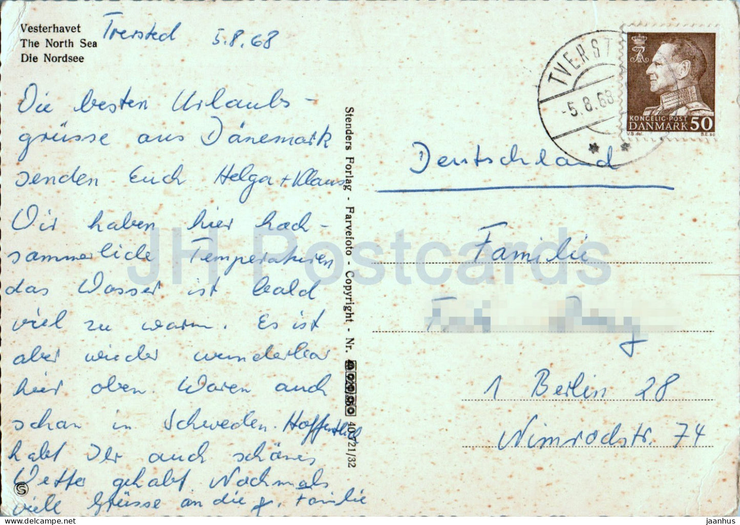 Vesterhavet - North Sea - beach - 1968 - Denmark - used