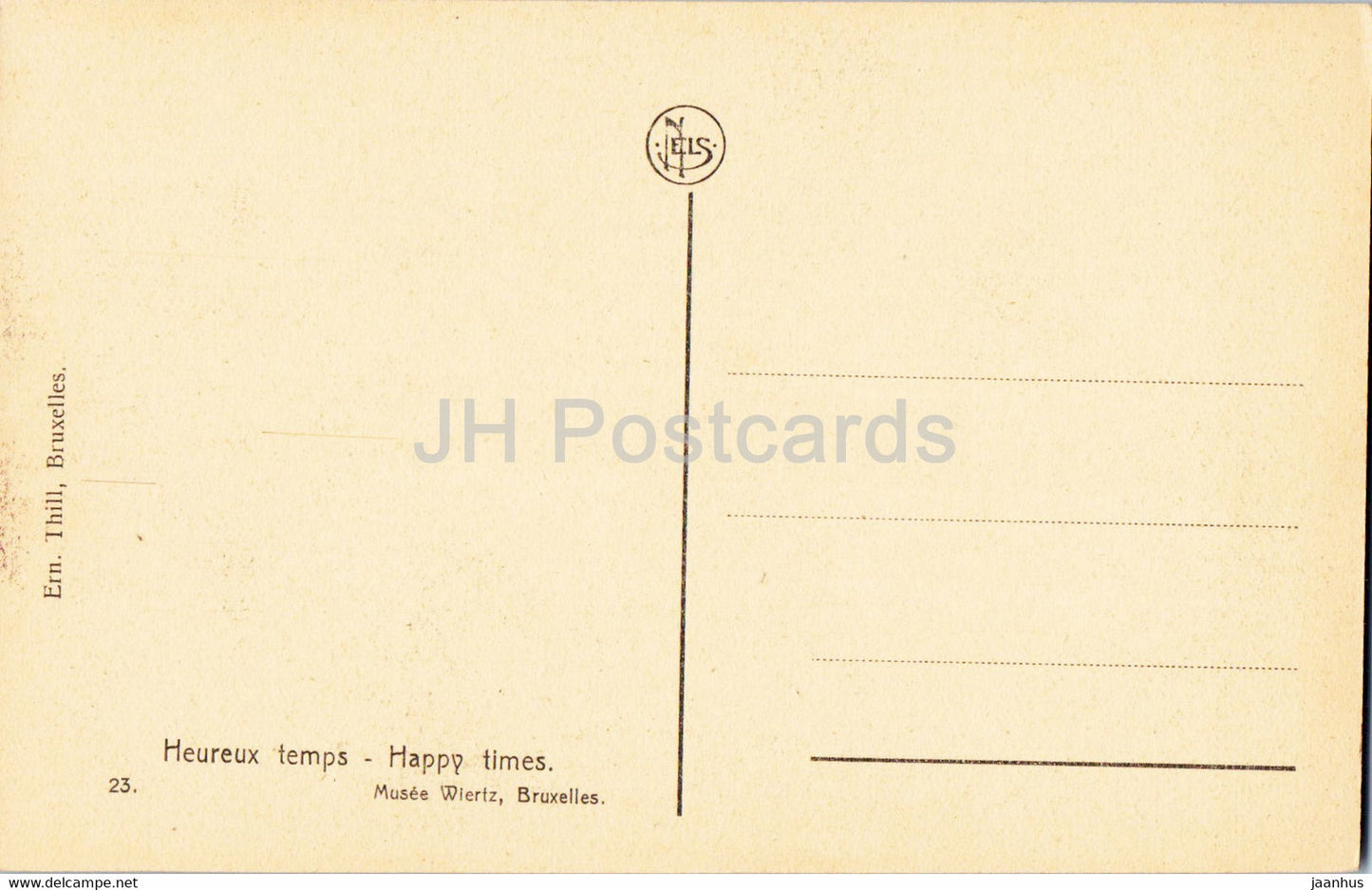Heureux Temps - Happy Times - Musee Wiertz - 23 - painting - old postcard - Belgium - unused