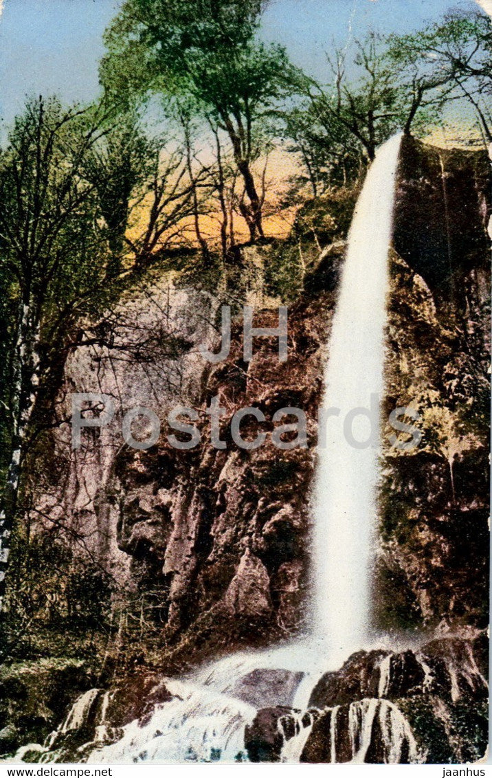 Uracher Wasserfall - waterfall - old postcard - Germany - used - JH Postcards