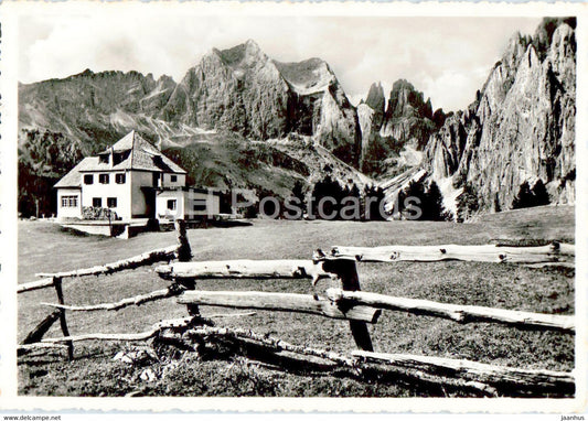 Dolomiti del Catinaccio - Rifugio Ciampedie - Torri del Vaiolet - old postcard - 1956 - Italy - used - JH Postcards