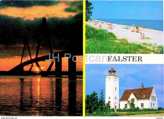 Falster - Farobroerne - bridge - beach - lighthouse - multiview - Denmark - unused - JH Postcards
