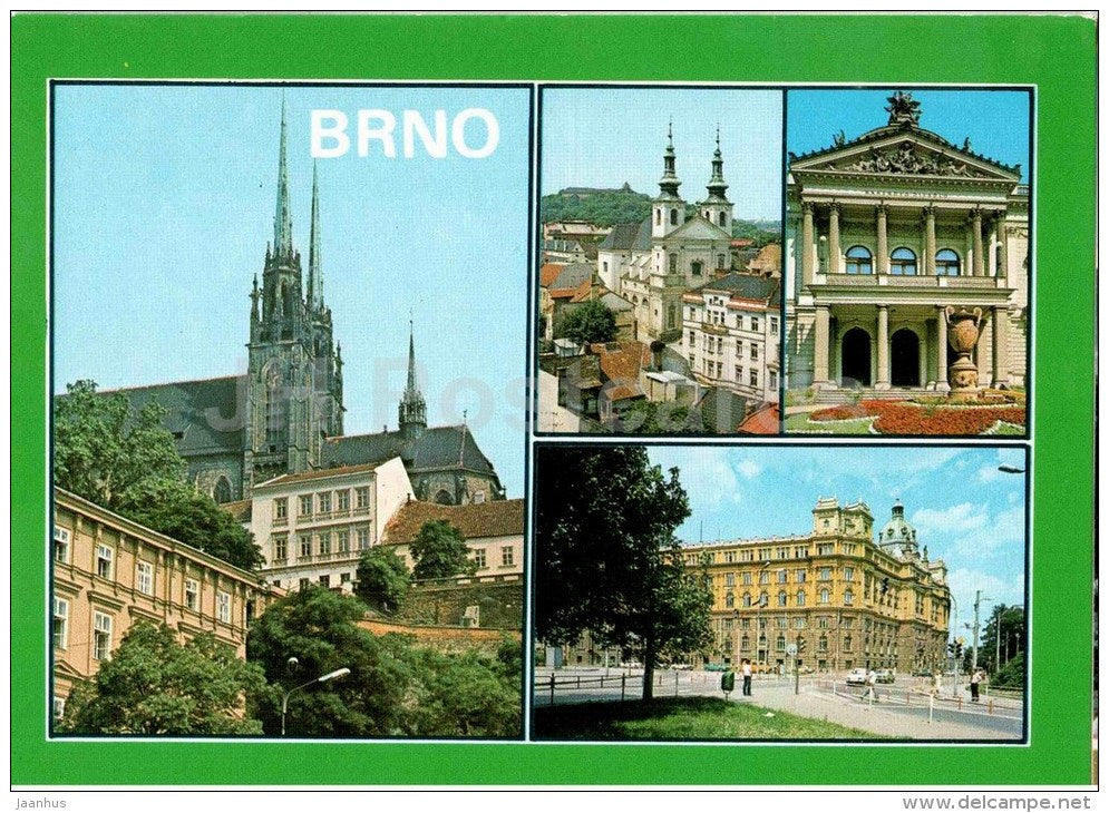 Brno - city views - architecture - Czechoslovakia - Czech - unused - JH Postcards