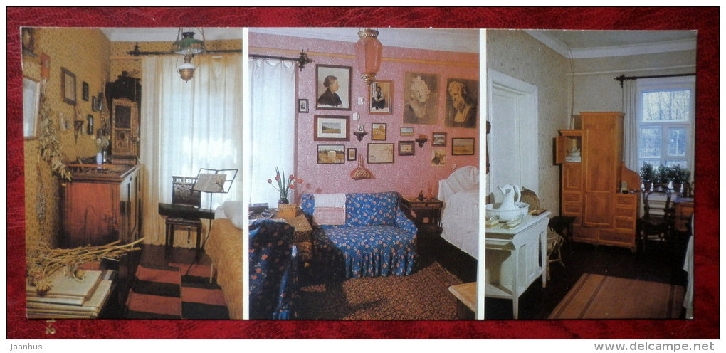 Anton Chekhov museum in Melikhovo -  fathers room - room of Maria Pavlovna - bedroom - 1984 - Russia - USSR - unused - JH Postcards