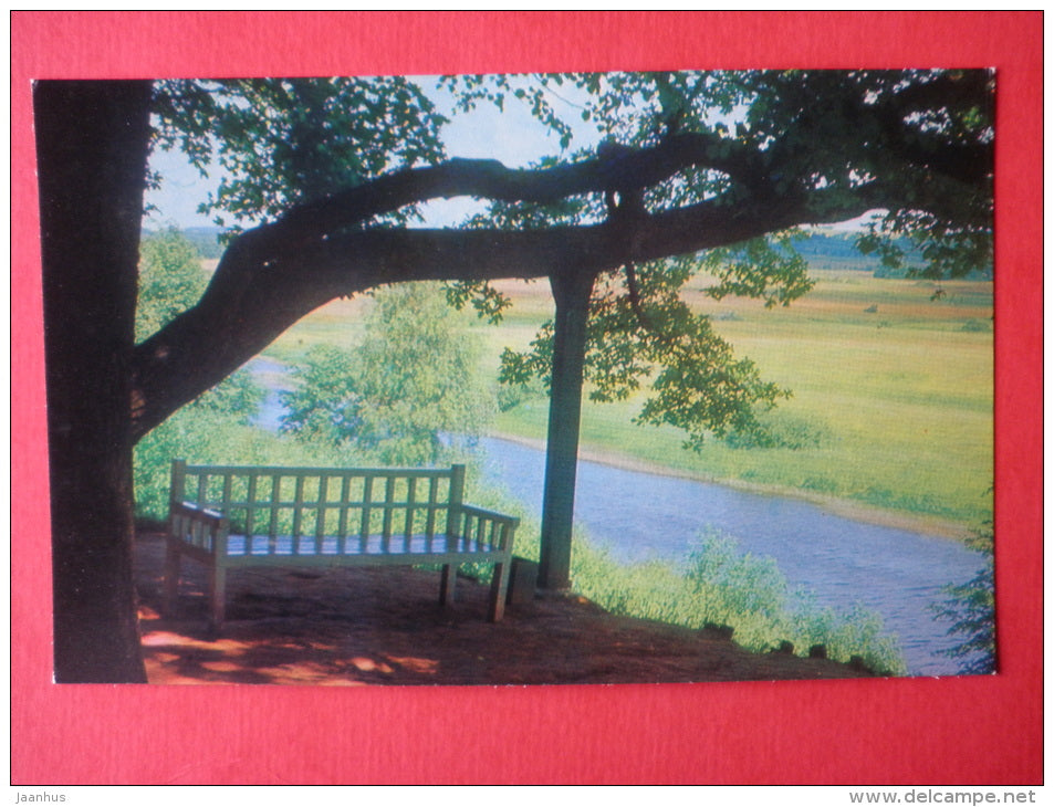 Onegin`s Bench at Sorot river - Pushkin State Museum-Reserve Mikhailovskoye - 1969 - Russia USSR - unused - JH Postcards