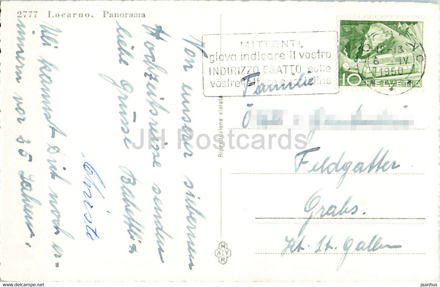 Locarno - Panorama - 2777 - carte postale ancienne - 1950 - Suisse - d'occasion