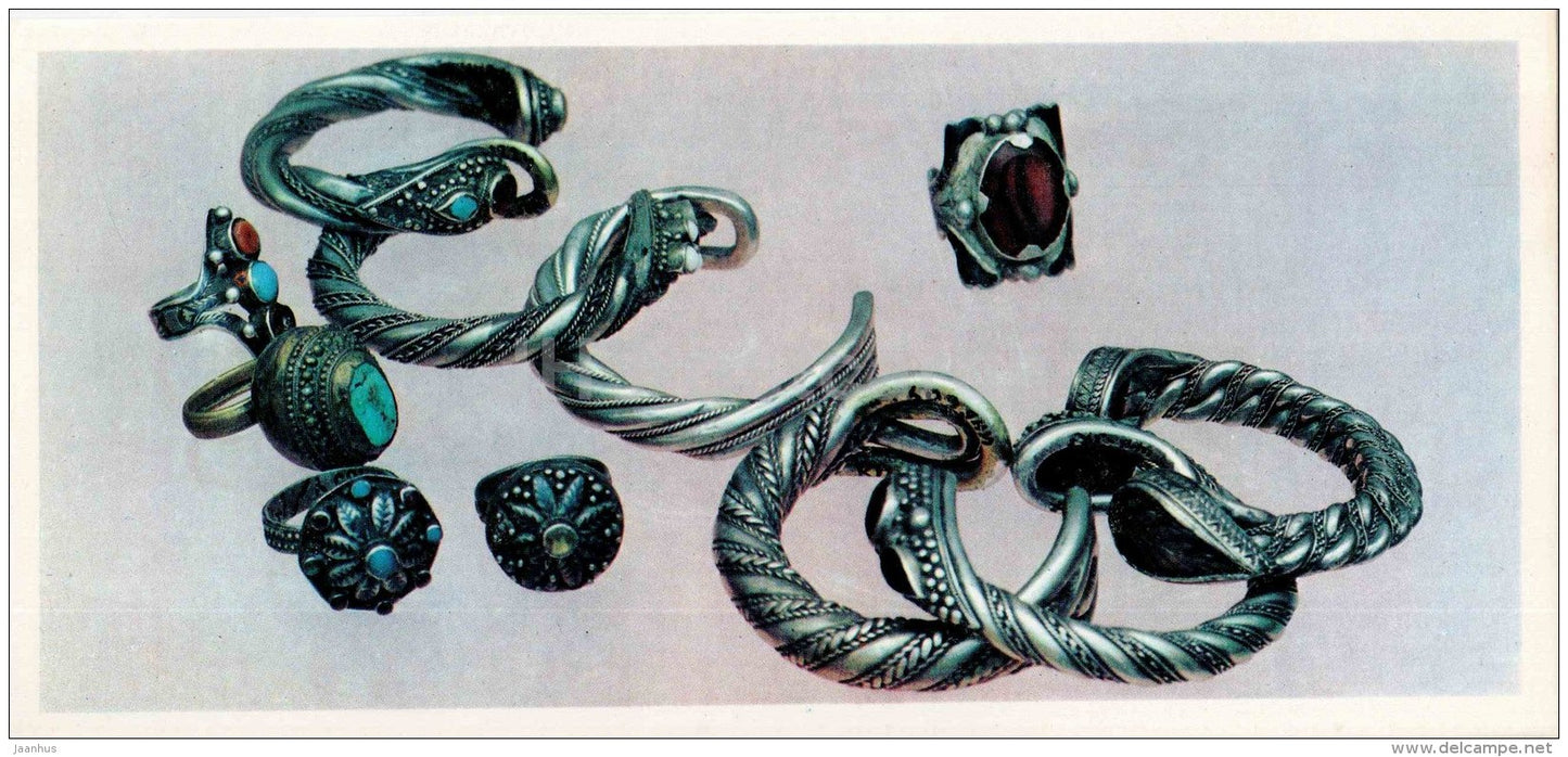 rings - bracelets - Dagestan Hammering - Toreutics - 1975 - Russia USSR - unused - JH Postcards
