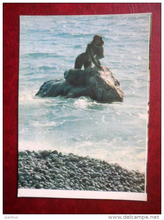 Mermaid sculpture - Miskhor - Crimea - 1963 - Ukraine USSR - unused - JH Postcards