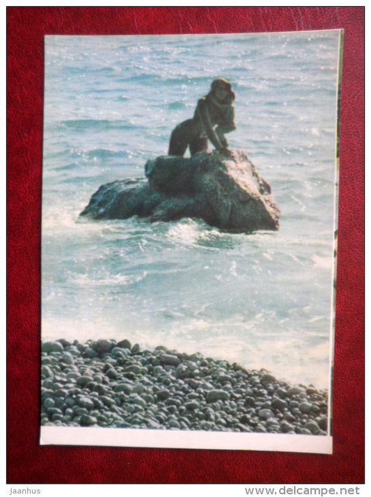Mermaid sculpture - Miskhor - Crimea - 1963 - Ukraine USSR - unused - JH Postcards