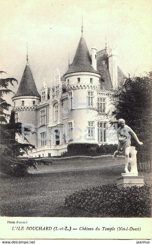 L'Ile Bouchard - Chateau du Temple - Nord Ouest - castle - old postcard - France - used - JH Postcards