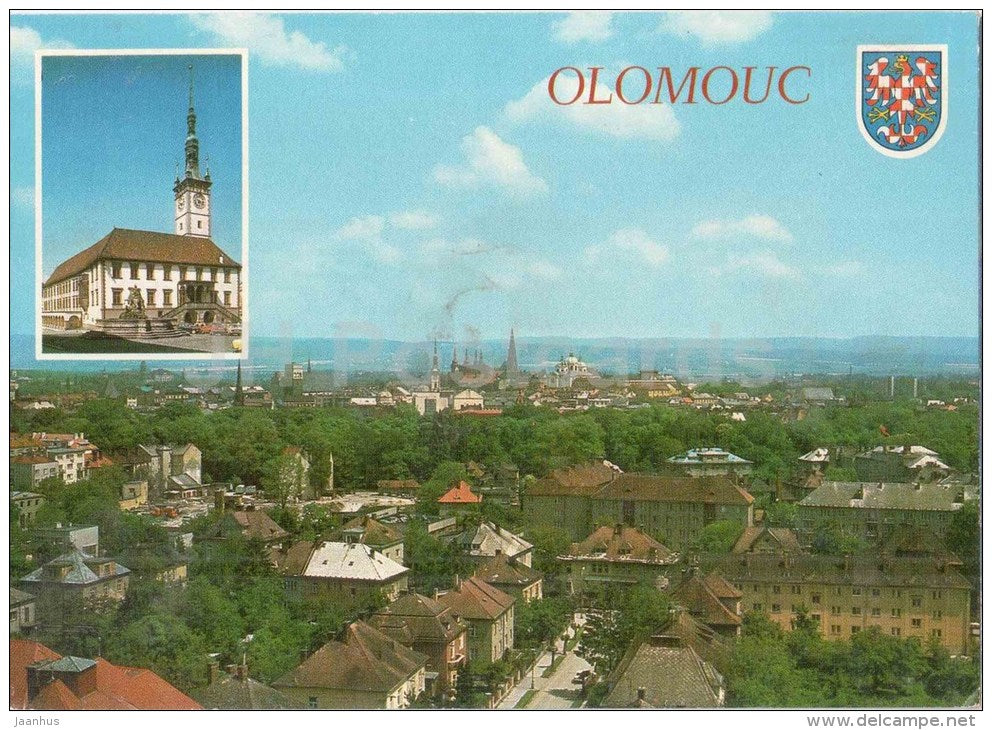 Olomouc - town hall - panorama - Czechoslovakia - Czech - unused - JH Postcards