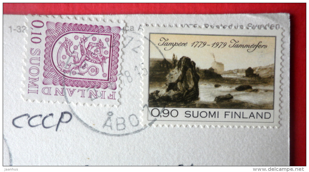 illustration by Cicely Mary Barker - The Red Clover Fairy - Sweden - sent from Finland Turku to Estonia USSR 1979 - JH Postcards