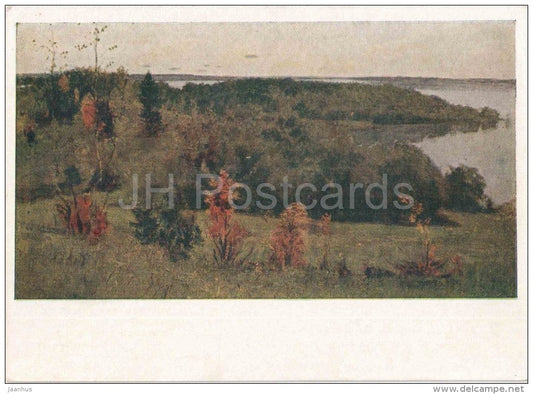 painting by V. Fedorov - Silence on the Lake - russian art - unused - JH Postcards