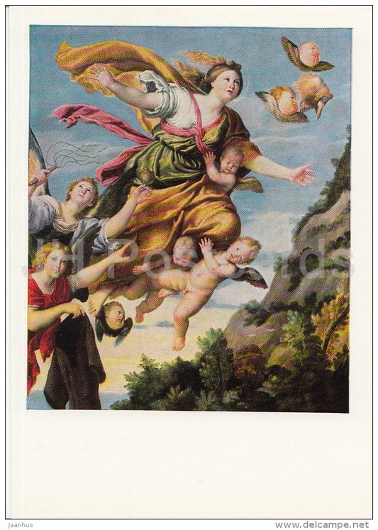painting by Domenichino - Taking Mary Magdalene in the sky , 1620 - Italian art - Russia USSR - 1984 - unused - JH Postcards