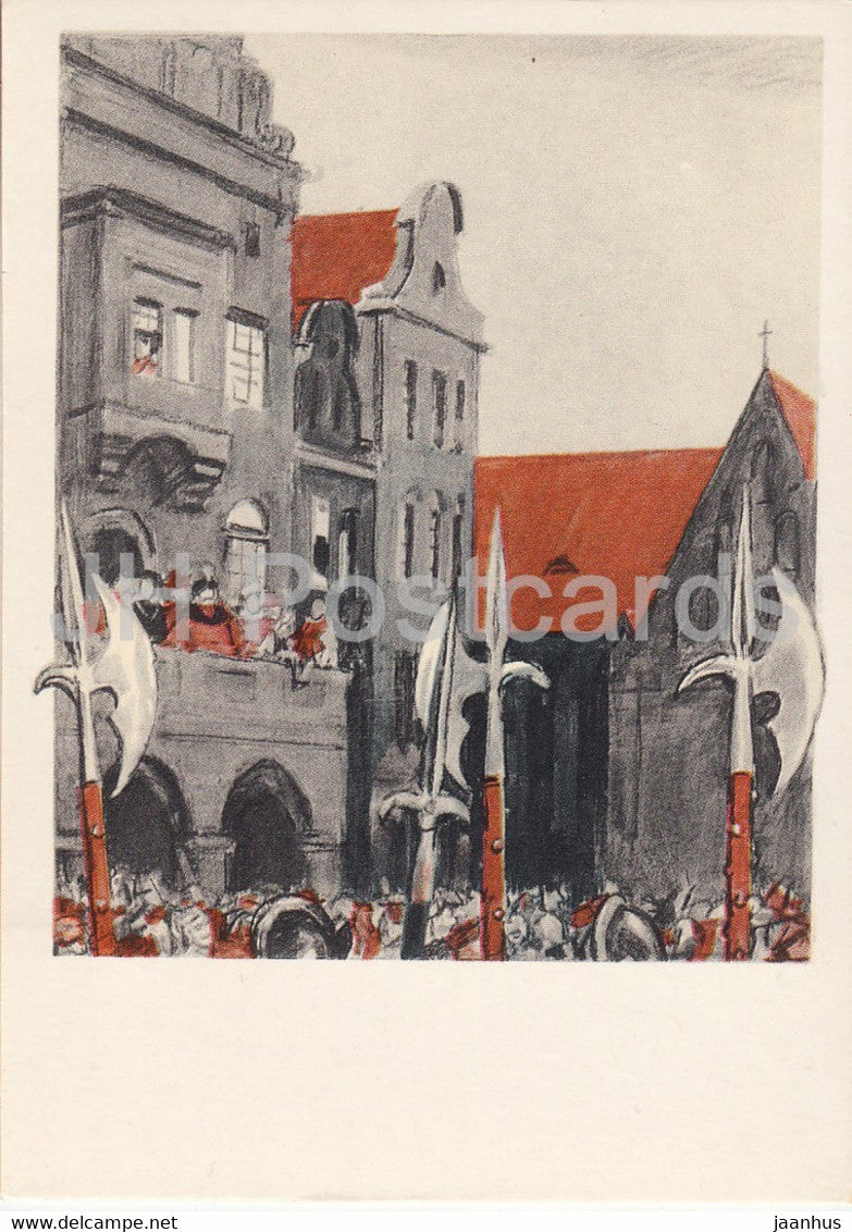 Taras Bulba by N. Gogol - square - illustration by Shmarinov - 1973 - Russia USSR - unused - JH Postcards